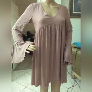 BNWT CHASER Elegant Mauve Bell Sleeve Dress GORGEOUS W/ SHIMMERY SZ. MD FABULOUS